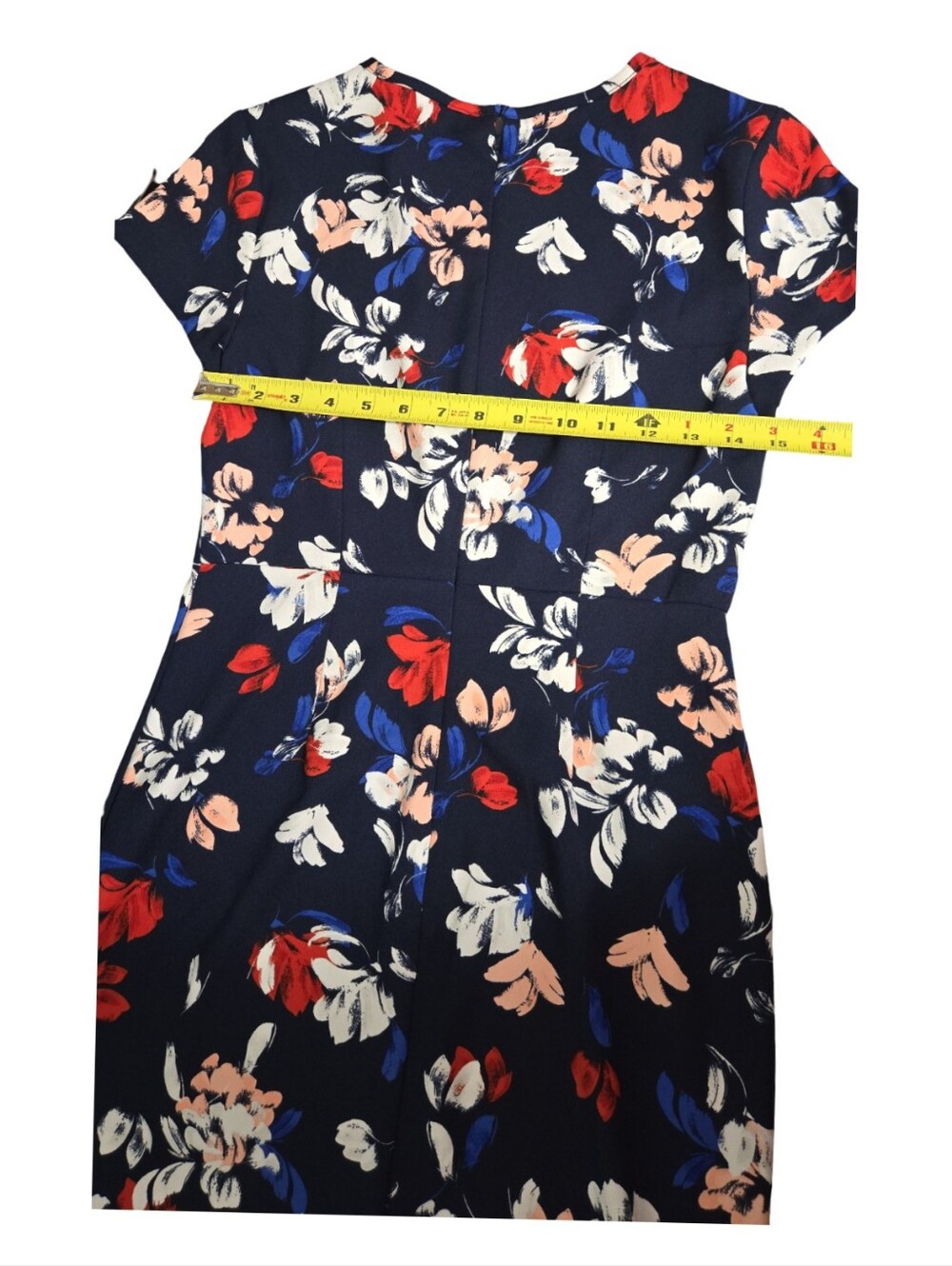 Banana Republic Navy Floral Sheath Mini Dress Floral Feminine Buisiness Cocktail - Picture 4 of 7
